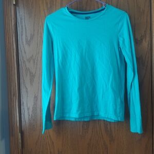 Kids Long Sleeve Teal Shirt Girls XXL Basic Cute